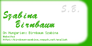 szabina birnbaum business card